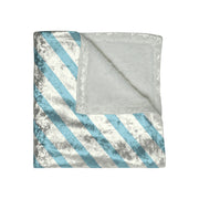Blue Bars Crushed Velvet Blanket