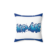 Urban Style Street Blue Spun Polyester Square Pillow