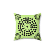 Green Dots Spun Polyester Square Pillow