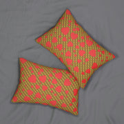 Red hearts Spun Polyester Lumbar Pillow