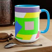 Vivid Two-Tone Coffee Mugs, 15oz