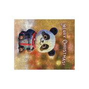 Cute Panda Marry Christmas Boy's Crushed Velvet Blanket