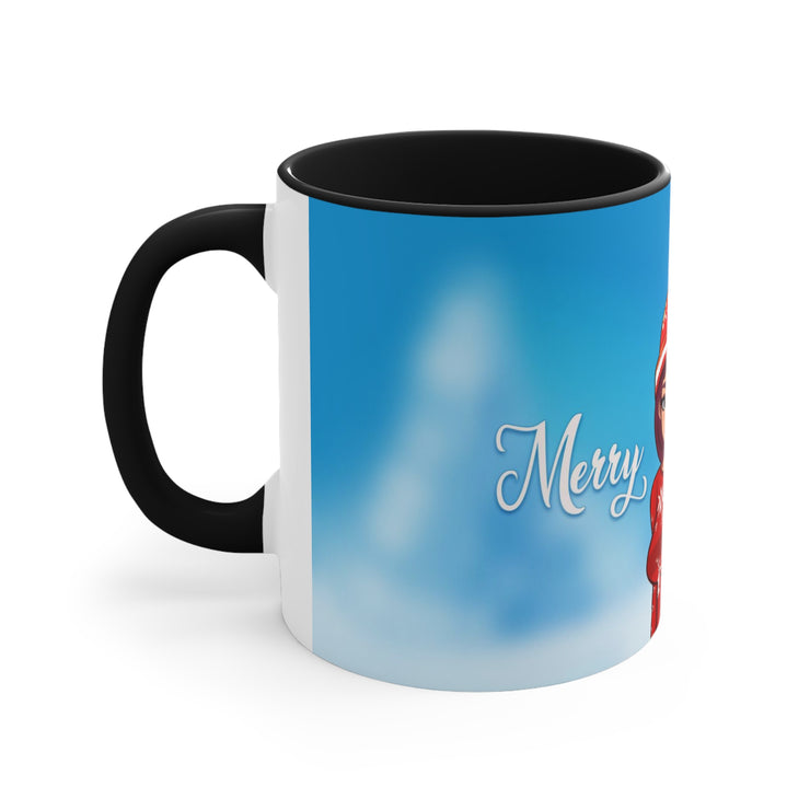 Marry Christmas Cute Girl Coffee Mug, 11oz
