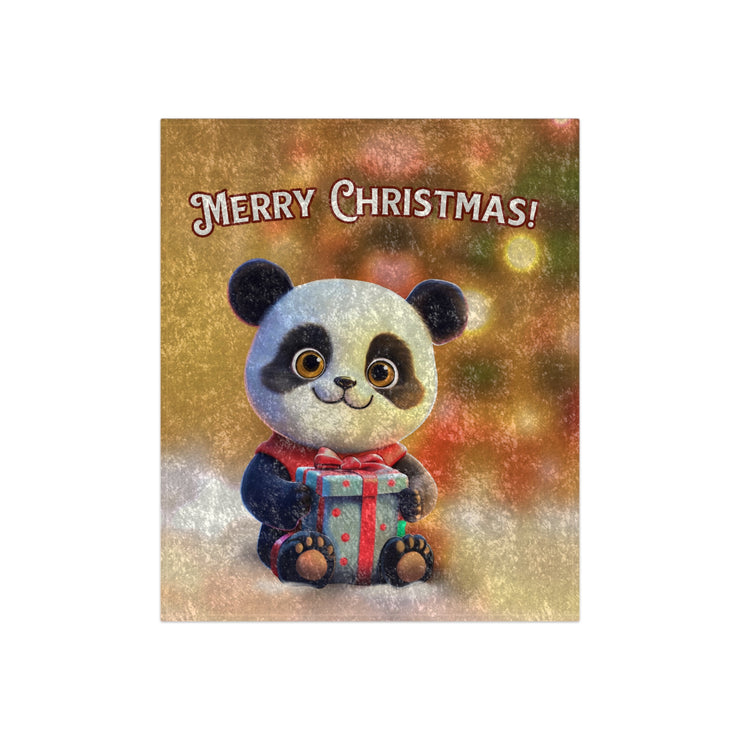 Cute Panda Marry Christmas Boy's Crushed Velvet Blanket