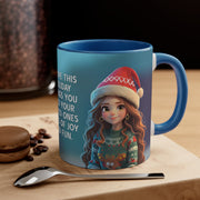 Marry Christmas Wish Girl Coffee Mug, 11oz