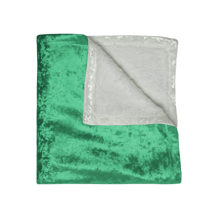 Jade Crushed Velvet Blanket