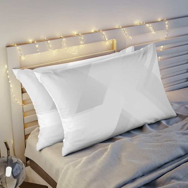 Abstract Grey and White Tech Geometric Pillow Sham