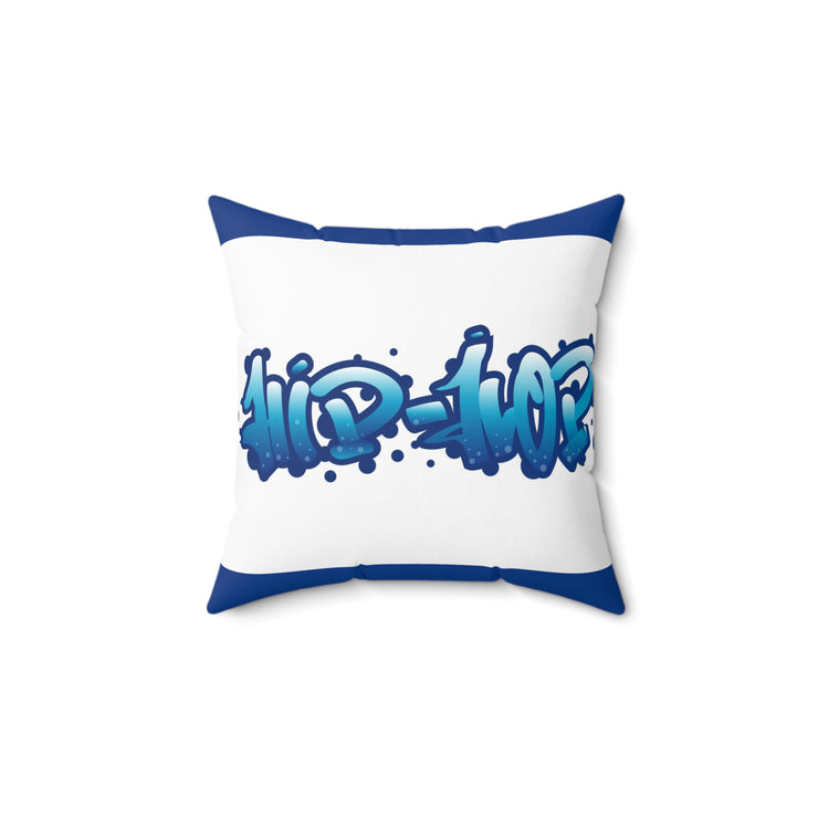 Urban Style Street Blue Spun Polyester Square Pillow