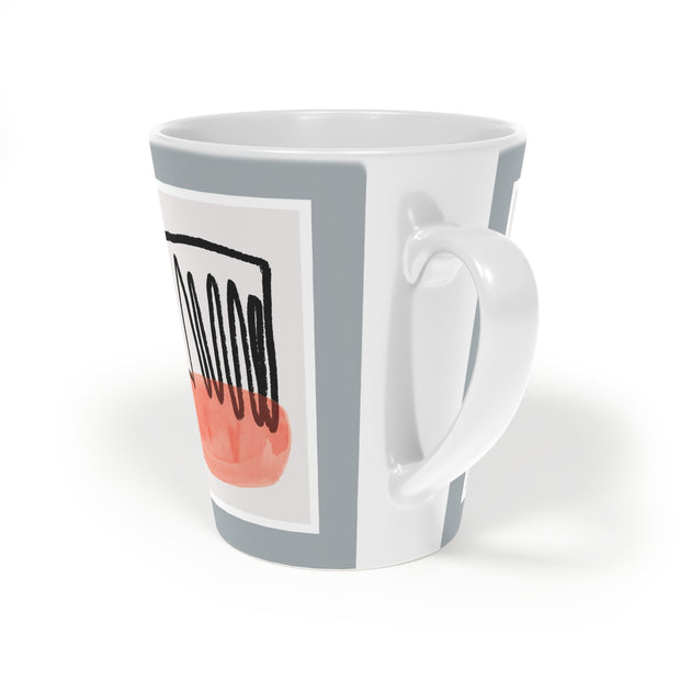 Set of three creative minimalist Latte Mug, 12oz