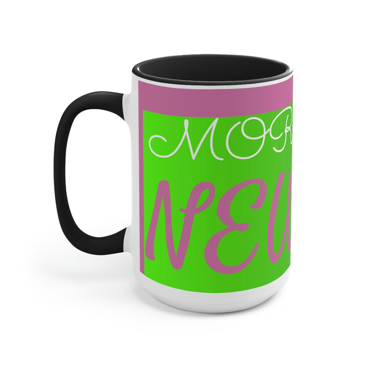 Bright Green Two-Tone Coffee Mugs, 15oz