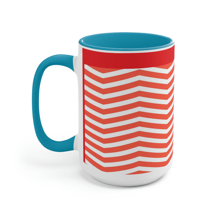 Rudy Waves Two-Tone Coffee Mugs, 15oz