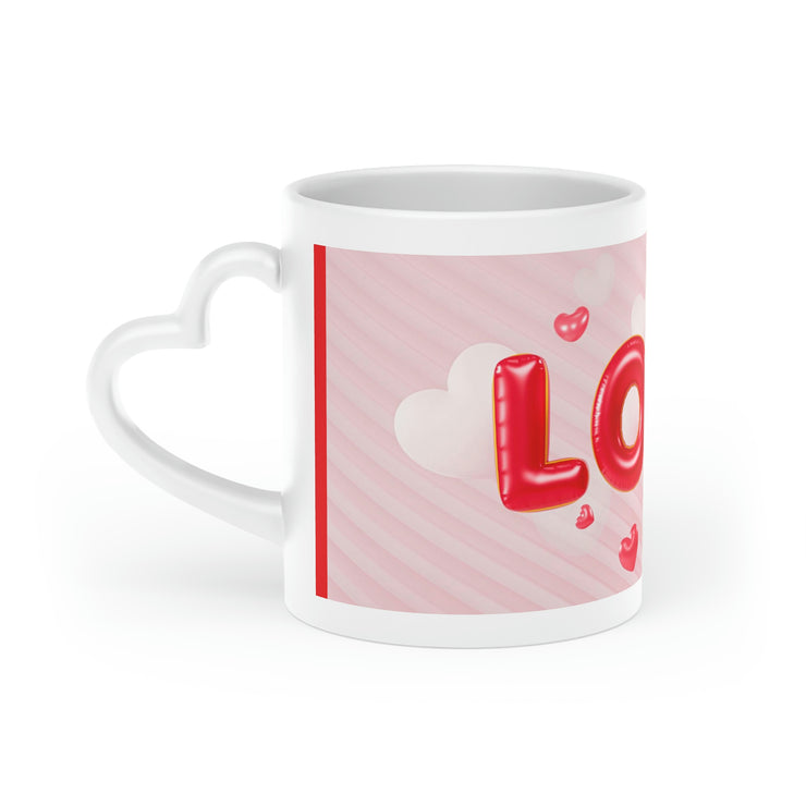 Pink Love Heart-Shaped Mug