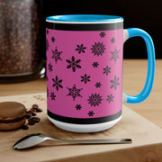 Doted Stars Two-Tone Coffee Mugs, 15oz