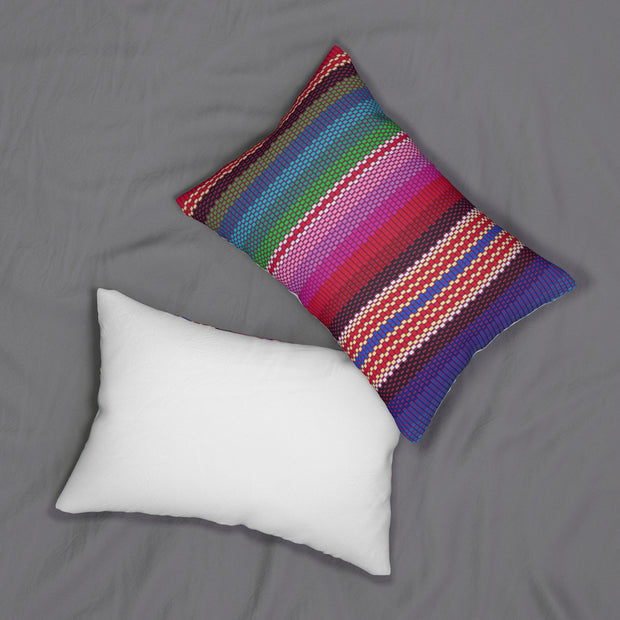 Blanket stripes Spun Polyester Lumbar Pillow