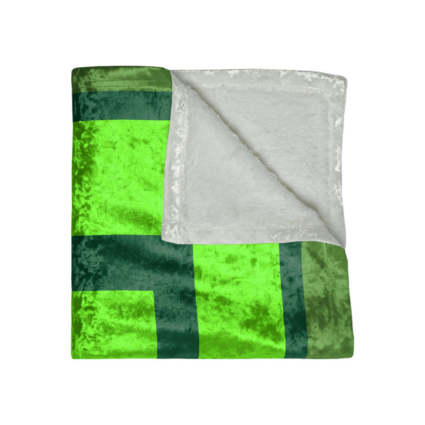 Green Window Crushed Velvet Blanket
