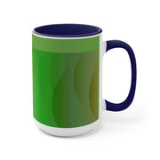 Green CloudsTwo-Tone Coffee Mugs, 15oz