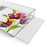 Violet Abstract Acrylic Serving Tray