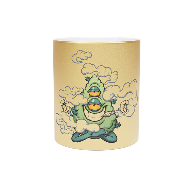 Marijuana bud Metallic Mug (Silver\Gold)