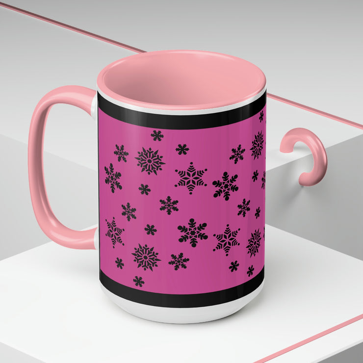 Doted Stars Two-Tone Coffee Mugs, 15oz
