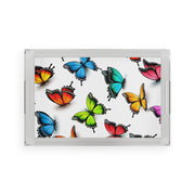Colorful Butterflies Acrylic Serving Tray