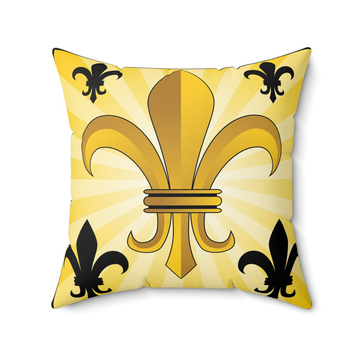 Glowing Gold Fleur Spun Polyester Square Pillow