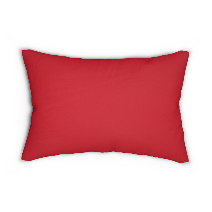 Dark Red Abstract Spun Polyester Lumbar Pillow