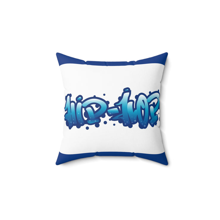 Urban Style Street Blue Spun Polyester Square Pillow