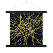 White Yellow & black Abstract  Fine Art Print with Hanger