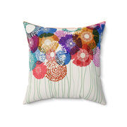 Colorful Flower Spun Polyester Square Pillow