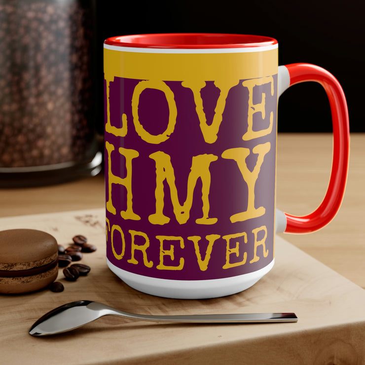 Love Home Two-Tone Coffee Mugs, 15oz