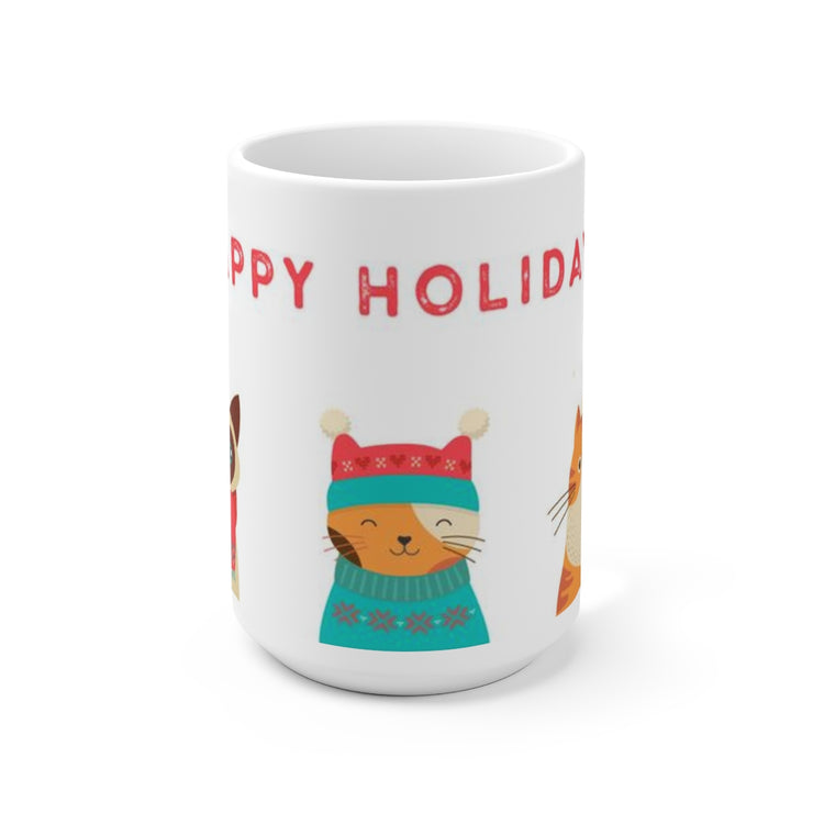 Happy Holiday Ceramic Mug 15oz