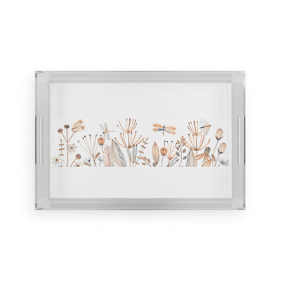 Wild Flowers & Butterfly Acrylic Serving Tray