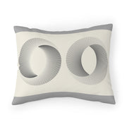 Black Lines in Circle Abstract Art Pillow Sham