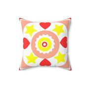 Heart Star Spun Polyester Square Pillow