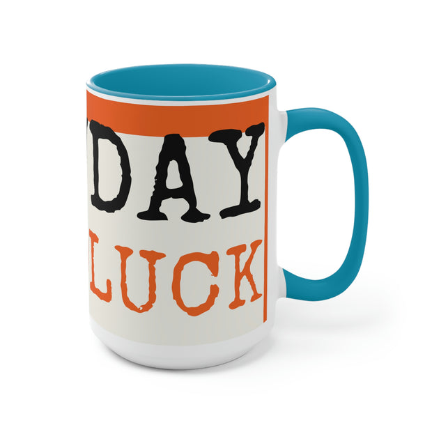 Lucky Day Two-Tone Coffee Mugs, 15oz