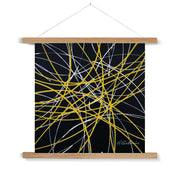 White Yellow & black Abstract  Fine Art Print with Hanger