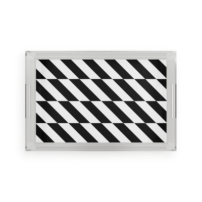 Seamless Diagonal Stripe Acrylic Serving Tray