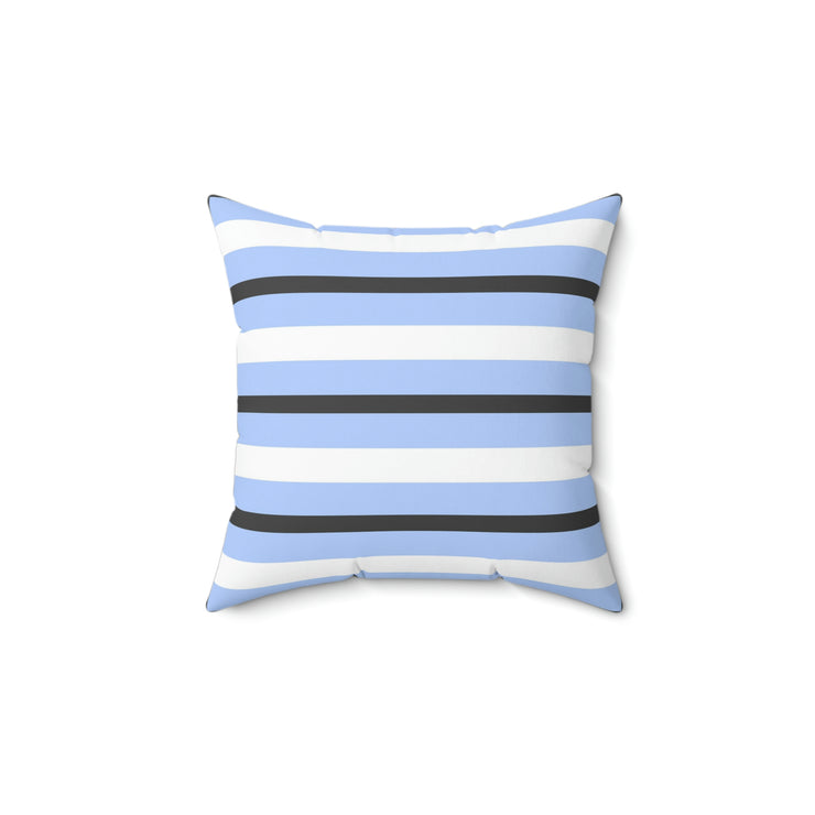 Blue & Black Spun Polyester Square Pillow