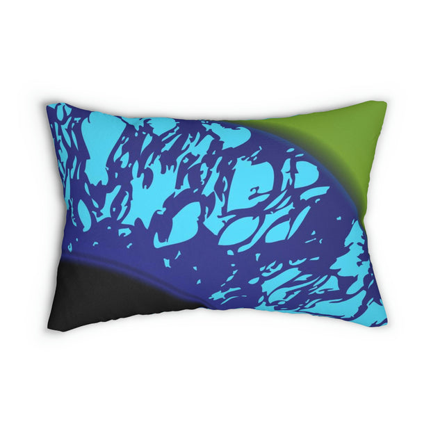 Blue Ocean Spun Polyester Lumbar Pillow
