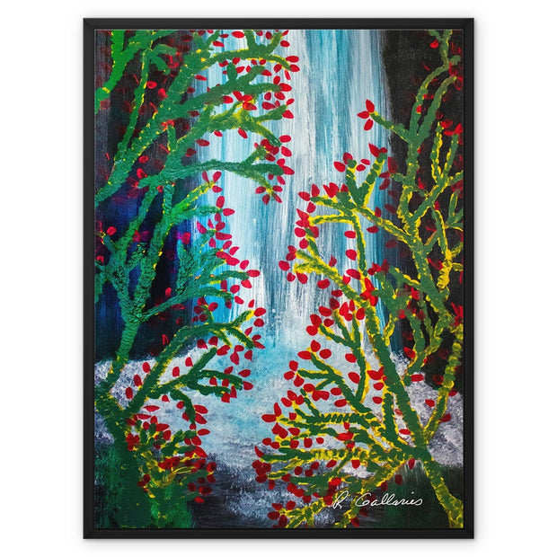 My Waterfall Garden Framed Canvas