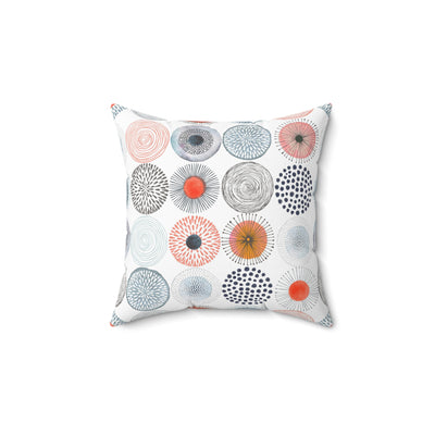 Vector Doodle Circle Spun Polyester Square Pillow