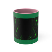 Dark Green Neon Glowing Accent Coffee Mug, 11oz