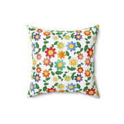 Colorful Flowers Spun Polyester Square Pillow