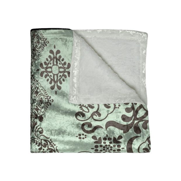 Sage Art Crushed Velvet Blanket