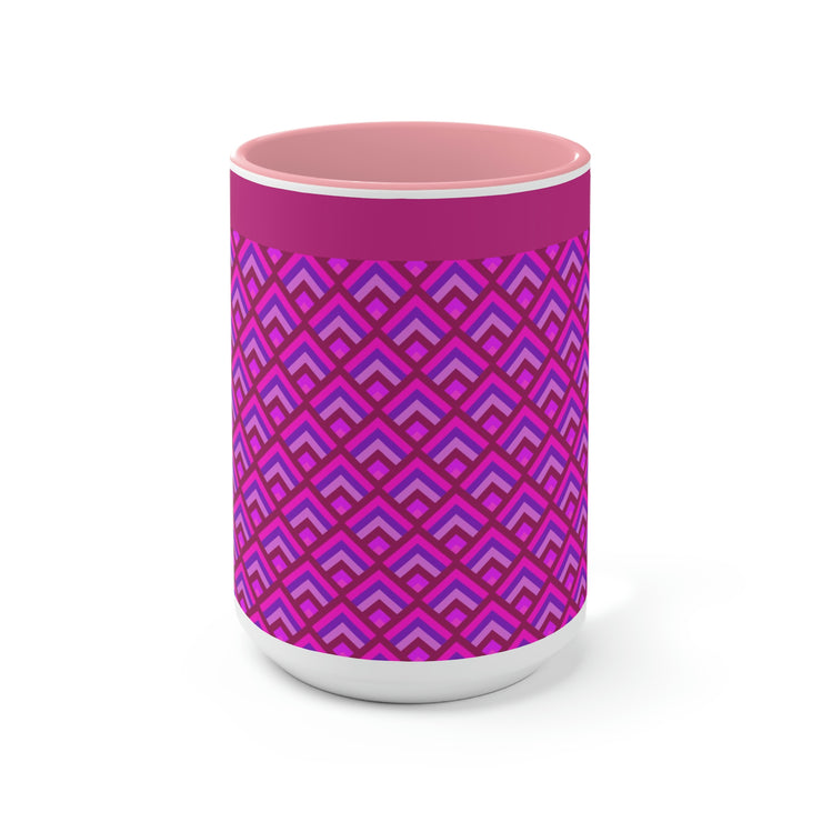 Pink Pyramids Two-Tone Coffee Mugs, 15oz