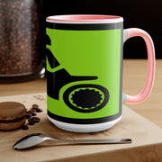Racer Two-Tone Coffee Mugs, 15oz