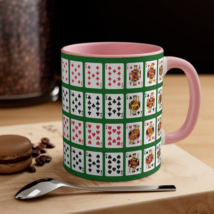 Poker Playing Cards Accent Coffee Mug, 11oz