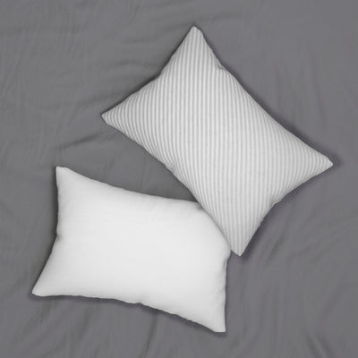 Striped White Paper Spun Polyester Lumbar Pillow