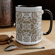 Rhino Art Two-Tone Coffee Mugs, 15oz