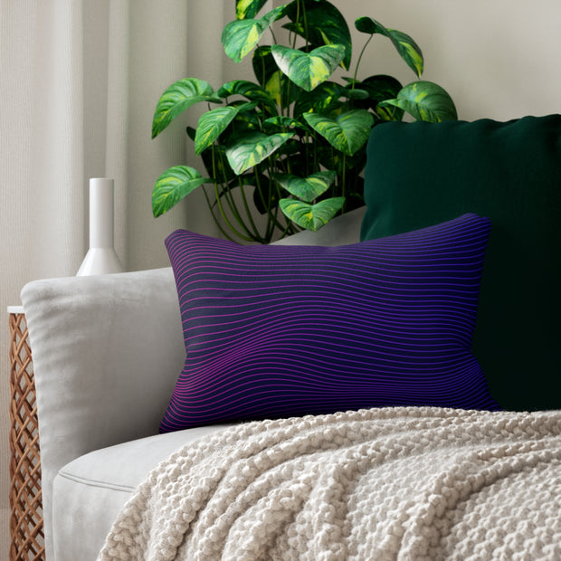 Abstract smooth thin lines Spun Polyester Lumbar Pillow